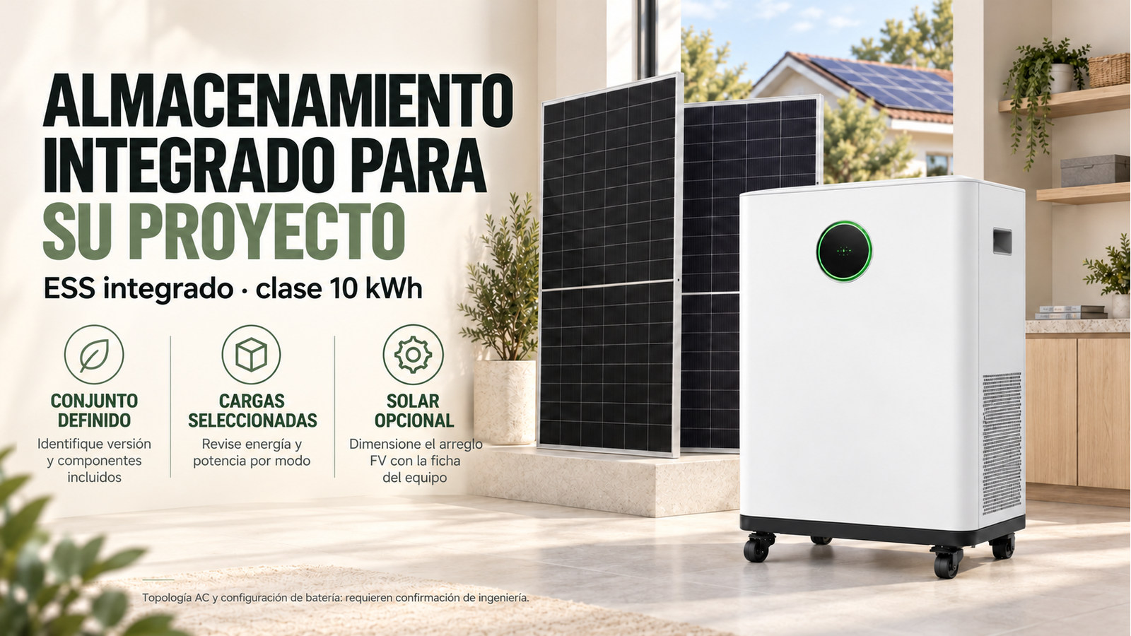 Opciones de suministro y evaluación técnica de ESS integrado · clase 10 kWh