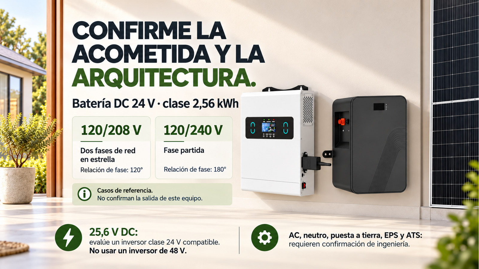 Selección y documentación de Batería DC 24 V · clase 2,56 kWh