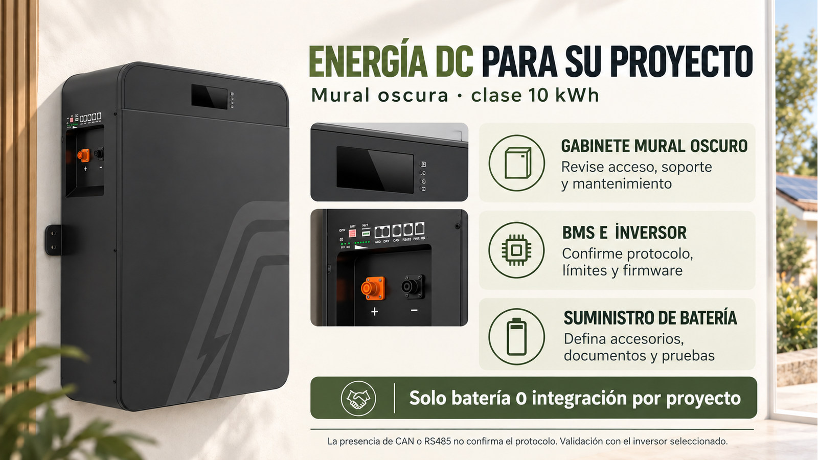 Aspectos de integración, versión y documentación de Mural oscura · clase 10 kWh