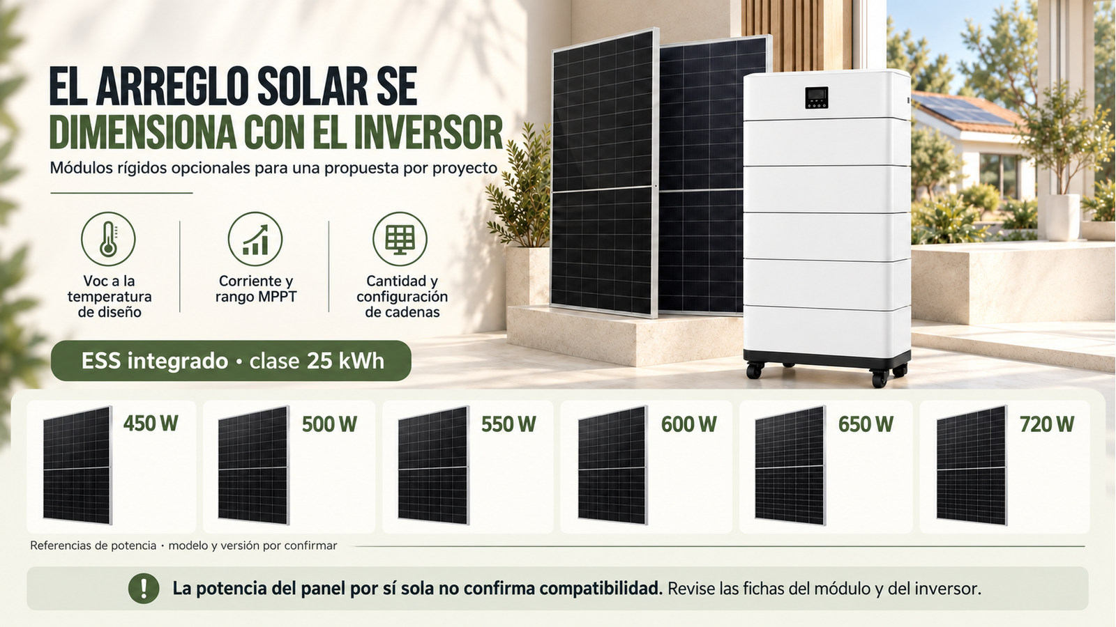 Selección y documentación de ESS integrado · clase 25 kWh