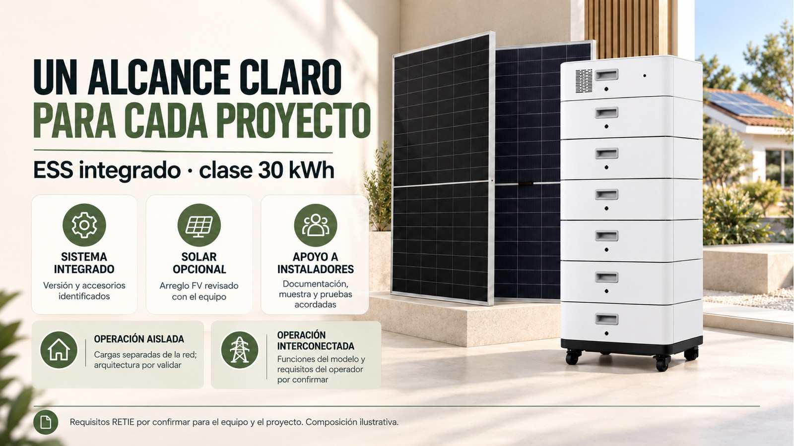 Selección y documentación de ESS integrado · clase 30 kWh