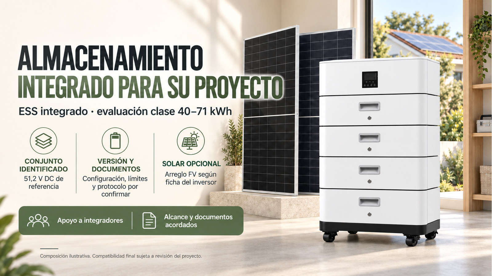 Selección y documentación de ESS integrado · evaluación clase 40–71 kWh