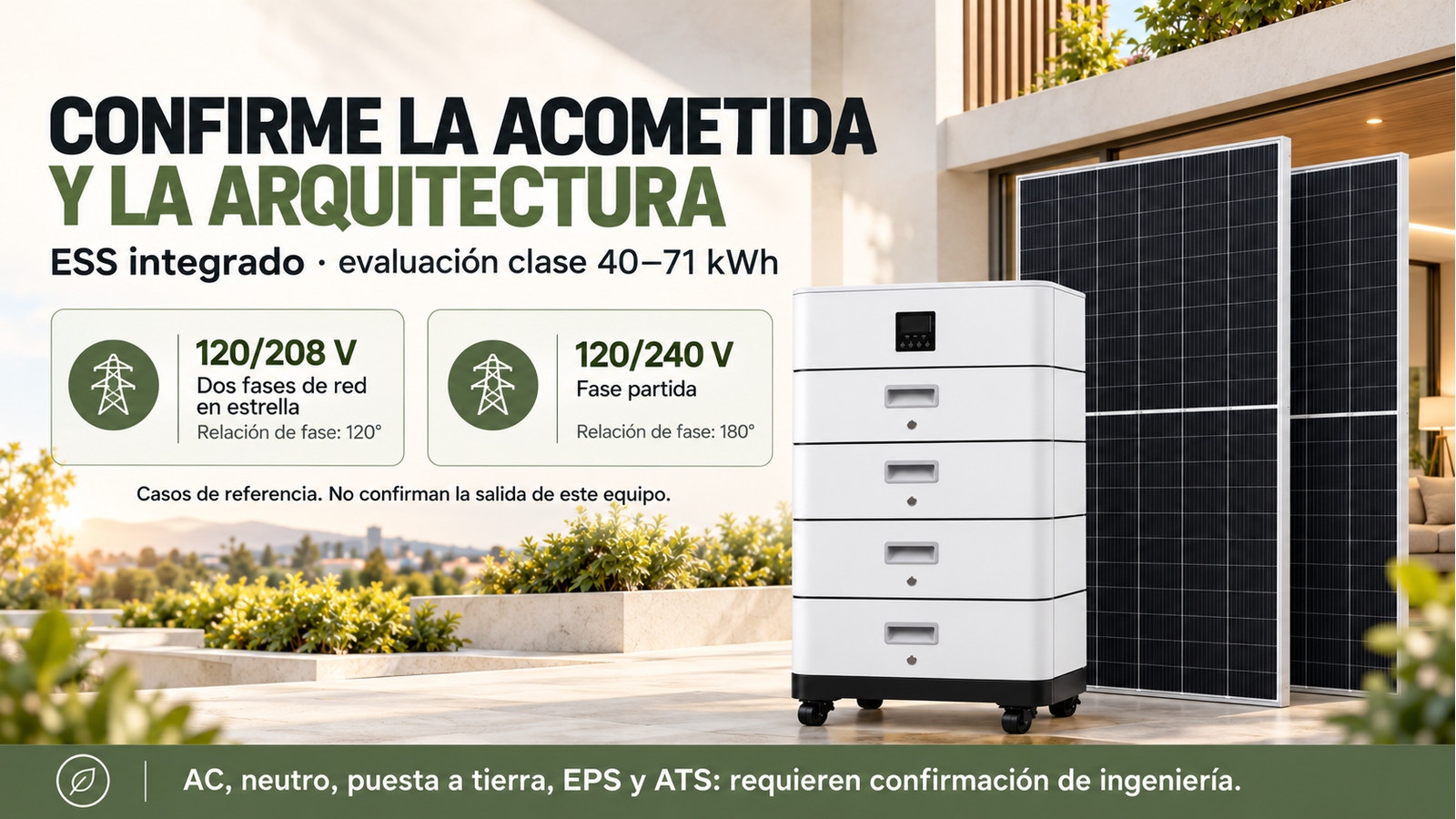 Selección y documentación de ESS integrado · evaluación clase 40–71 kWh