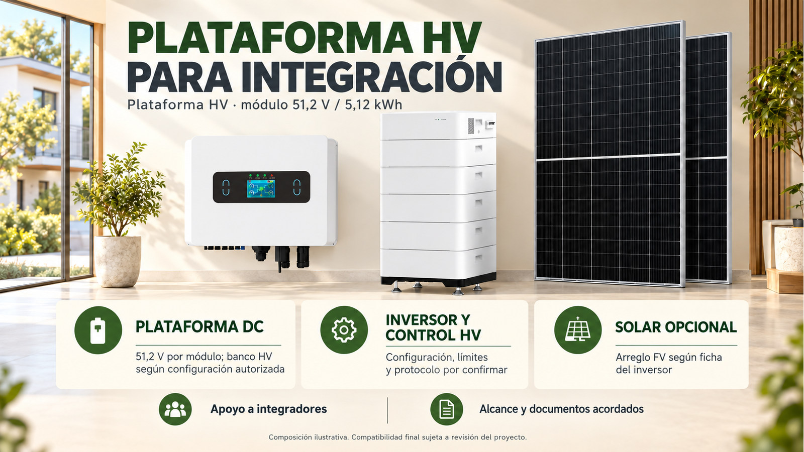 Selección y documentación de Plataforma HV · módulo 51,2 V / 5,12 kWh
