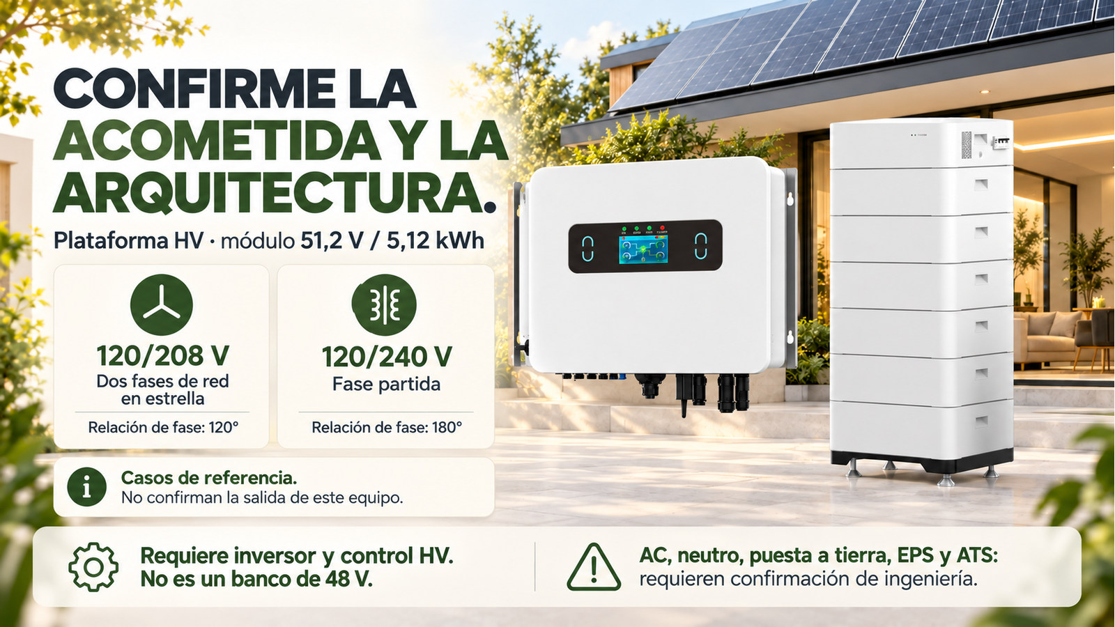 Selección y documentación de Plataforma HV · módulo 51,2 V / 5,12 kWh
