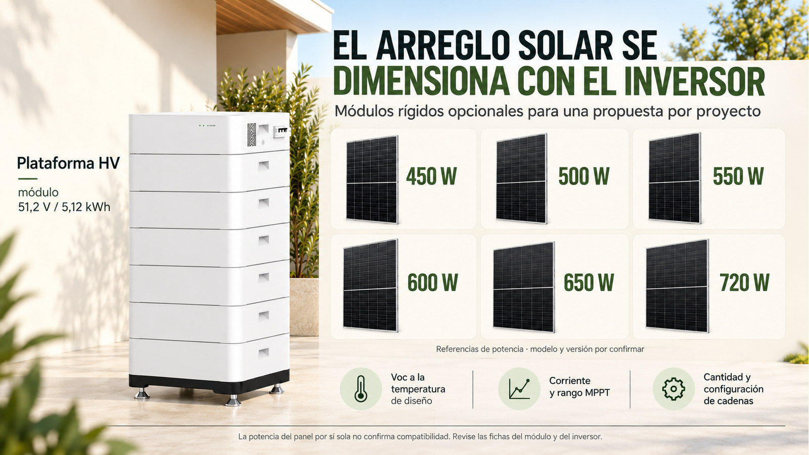 Selección y documentación de Plataforma HV · módulo 51,2 V / 5,12 kWh