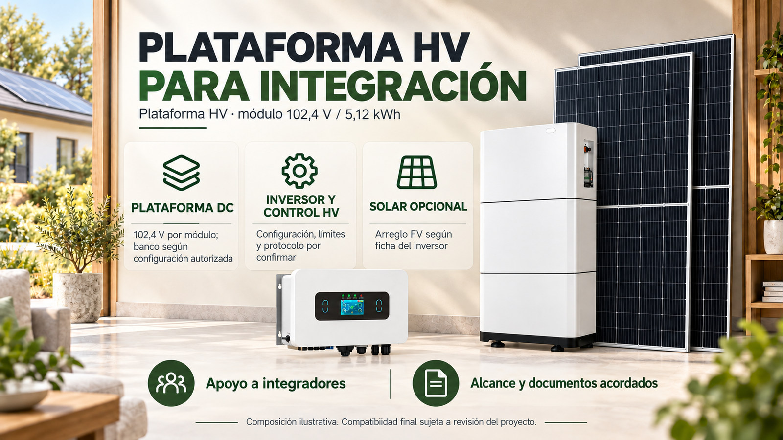 Selección y documentación de Plataforma HV · módulo 102,4 V / 5,12 kWh
