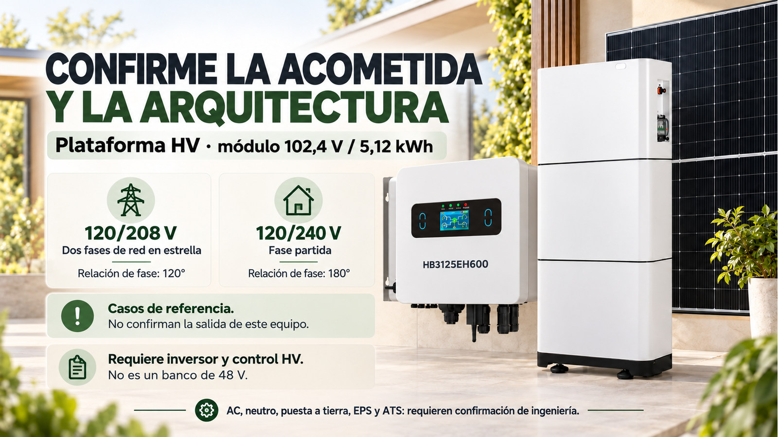 Selección y documentación de Plataforma HV · módulo 102,4 V / 5,12 kWh