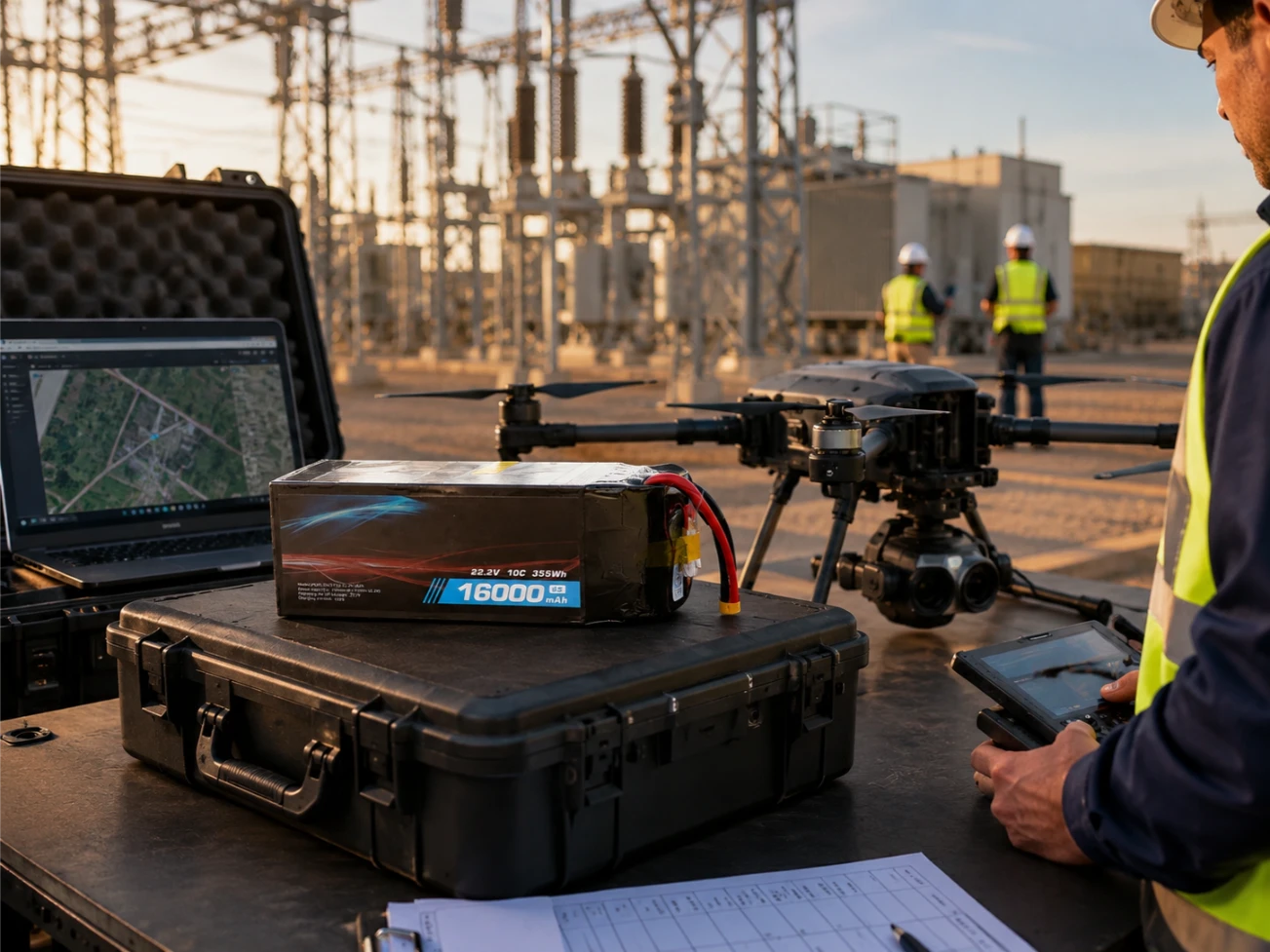 Aplicación de baterías para drones de inspección de líneas eléctricas