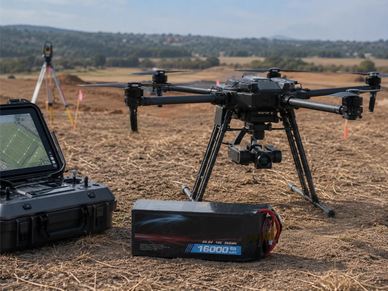 Aplicación de baterías para drones de topografía y cartografía