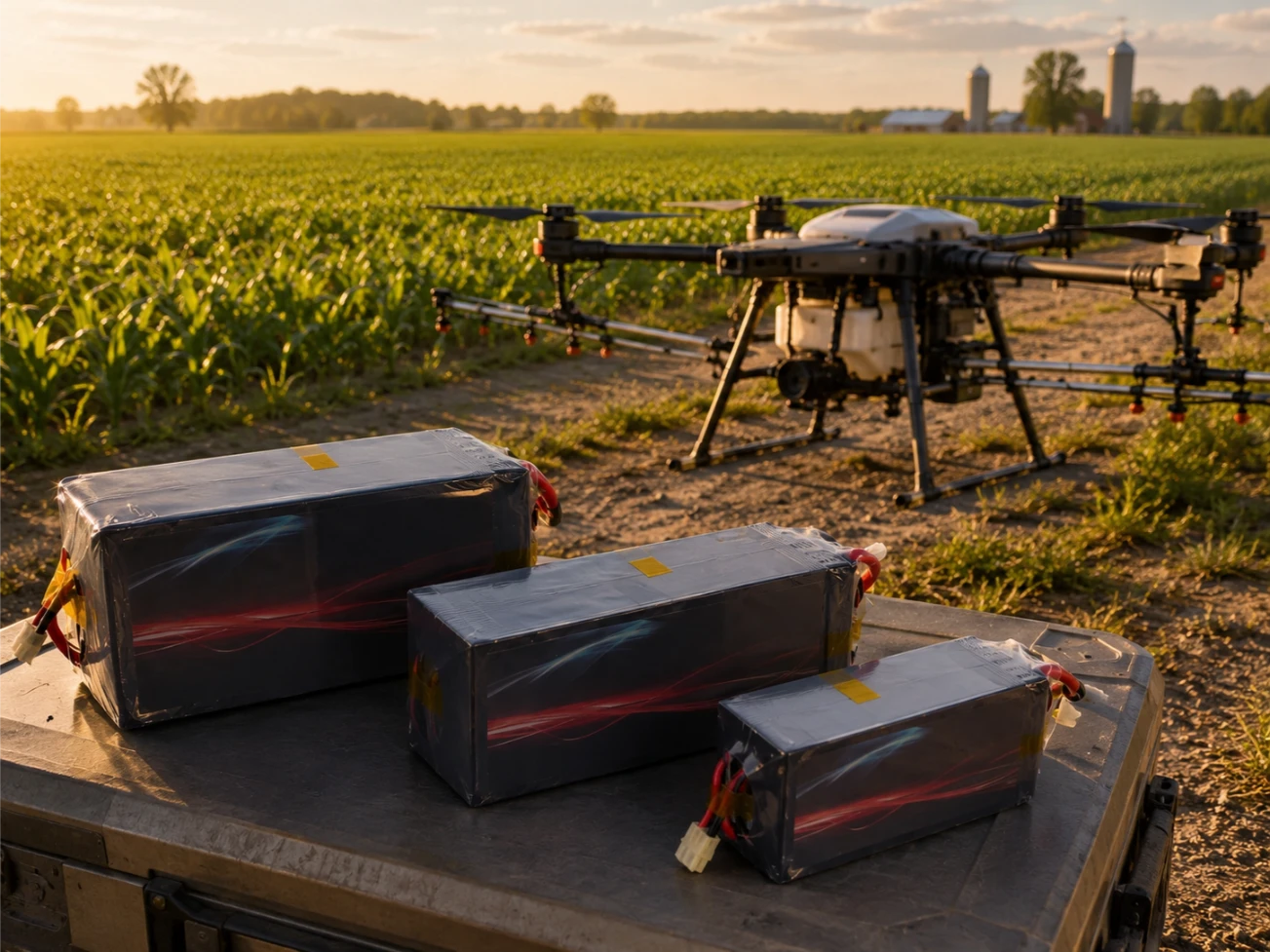 Aplicación de baterías para drones de pulverización agrícola