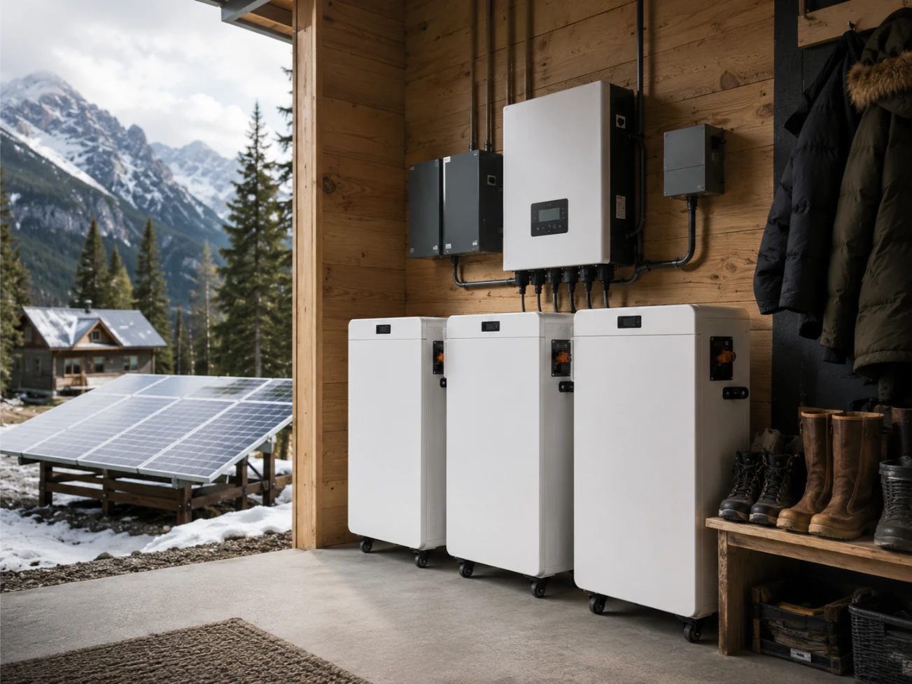 Almacenamiento con baterías domésticas para climas fríos